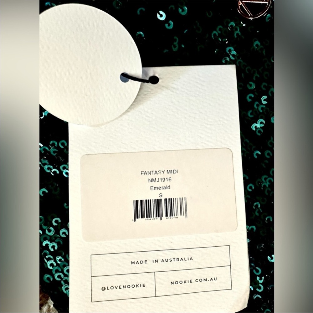 Nookie Emerald Green Strapless Sequin Midi Dress - Picture 14 of 14